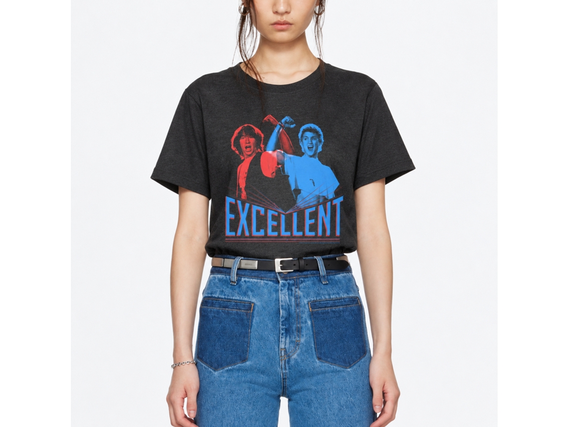 Rockinstone Bill And Ted 3d Excellent Heather Black Adult T-shirt Size:xxxl