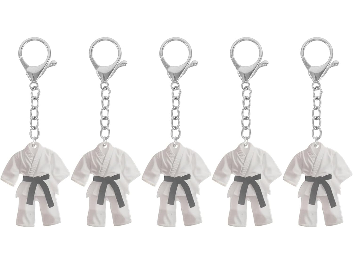Conjunto De 5 Chaveiros De Acrílico Branco Com Estampa De Uniforme