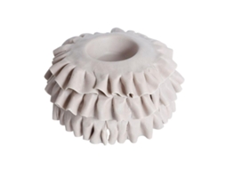 Porta velas Ruffle Bege Cinza 12 Cm BRILVIBERA