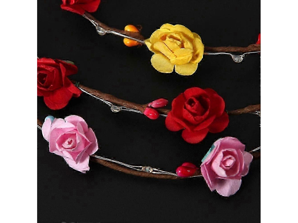 Faixa De Cabeça Com Flores E Luzes Led, Conjunto De 10, Natal E Casamentos