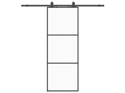 Sliding Door, Sliding Doors Vidaxl Preto Vidro (76 X 205 Cm (200 Cm Sliding Rail))
