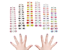 Conjuntos De Unhas Infantis Unhas Postiças Curtas Cobertura Completa Unhas Postiças Lindo Presente Para Meninas -Estilo1 ZMDECQNA 6 Un