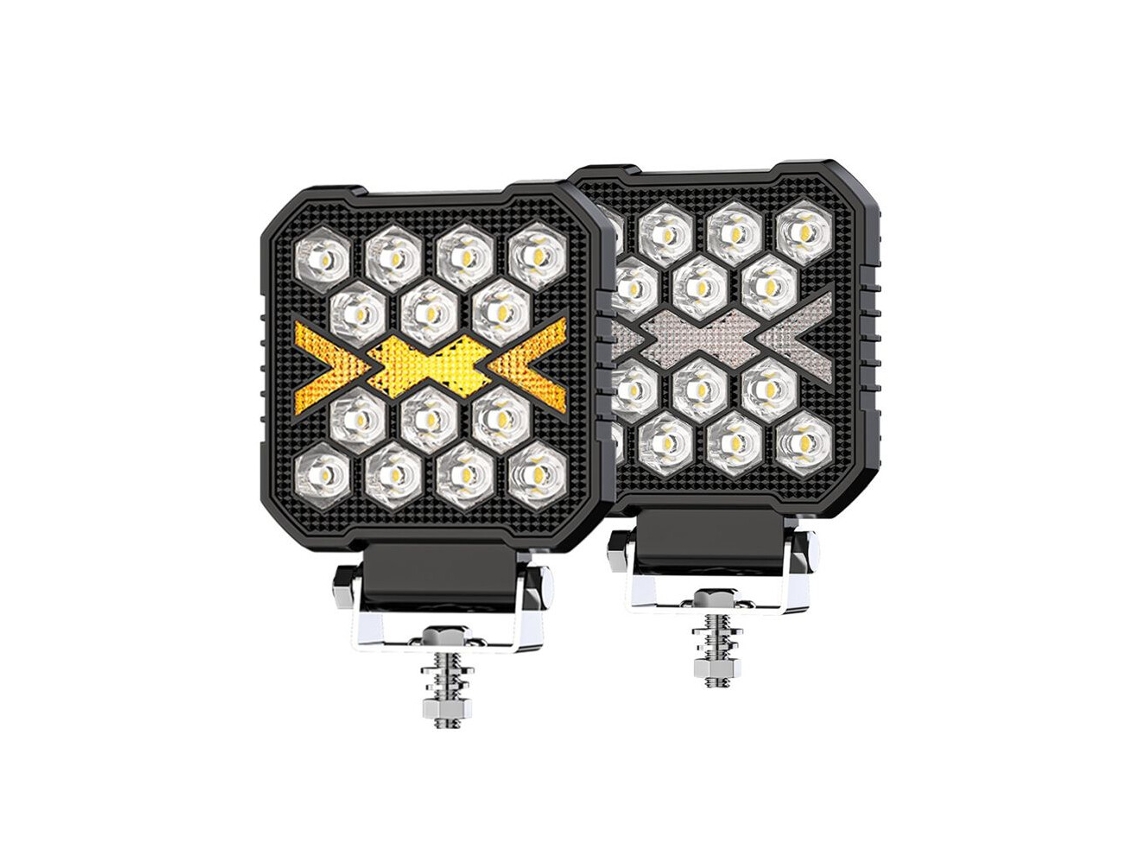 Luzes de Trabalho Led de 4 Polegadas para Camiões Luz Auxiliar Off road de 30w para Tractores, Suv, Atv e Barcos (branca e Âmbar)