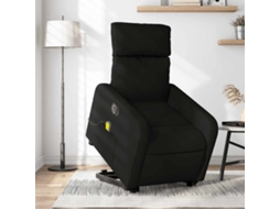 Vidaxl Poltrona Elétrica Elevatória Massagens Tecido Preto