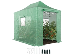 Estufa Grande de Jardim 200x300x270 Cm com cobertura em Pe 140g/m², proteção UV ZACHARY