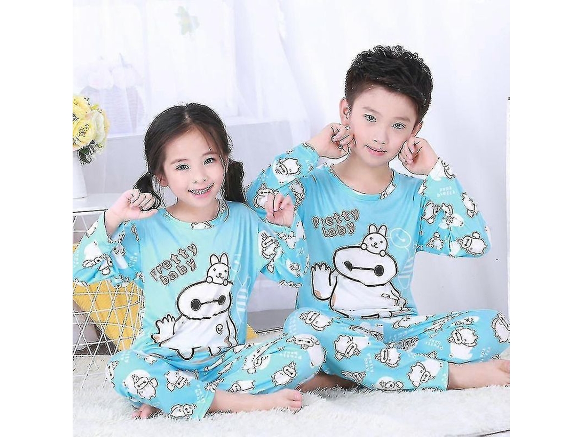 Pijama Niño Niña Baymax 3-4 Anos Pijamas Longos Cartoon Roupa De Dormir 3-4 Anos Baymax