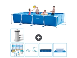Intex Piscina Com Estrutura Retangular - 450x220x84 Cm - 6-peças S21133
