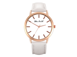 Relógio de Pulso Feminino Analógico de Quartzo com Pulseira Pu Estilo Clássico (branco)