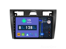 Auto Rádio Carro Bluetooth Autoradio 8GB RAM 128G ROM CarPlay Navegação GPS Ecrã Táctil RoverOne para Ford Fiesta Mk VI 5 Mk5 2002-2008  