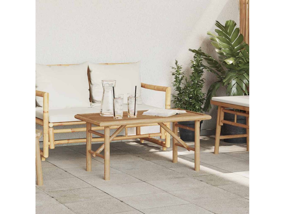 Vidaxl Mesa De Centro Castanho 90 X 50 X 43 Cm Bambu