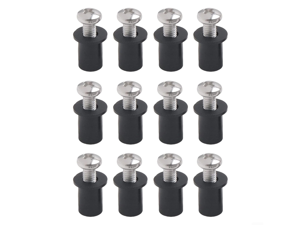 Kit De Porcas Corrugadas Borracha, 12 Peças M5 Com Parafusos Aço