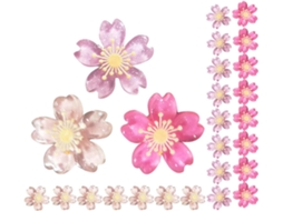 Fomiyes 30-tachinhas De Resina Em Formato Flor Cerejeira, Base Metálica Plana, Gancho Decorativo Para Fixar Fotos E