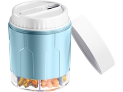 Organizador de Comprimidos CHRUI 7 Compartimentos Rotativo para Vitaminas Sem Bpa (azul)
