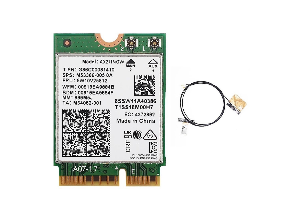 Placa De Rede Sem Fio Wifi 6e Ax211ngw Tri Band 2.4g/5g/6ghz Para Bluetooth 5.2 Ax211 M.2 Cnvio Slowmoose