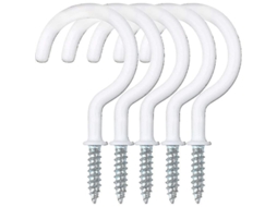 Ganchos para Canecas Fasst, 30 Unidades de Ganchos de Rosca Revestidos de Plástico Branco para Pendurar Canecas, Resistentes e Duráveis. CUIDADOS