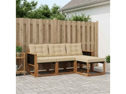 Vidaxl Conjunto De Sofás Para Exterior 4 Pcs Natural E Bege