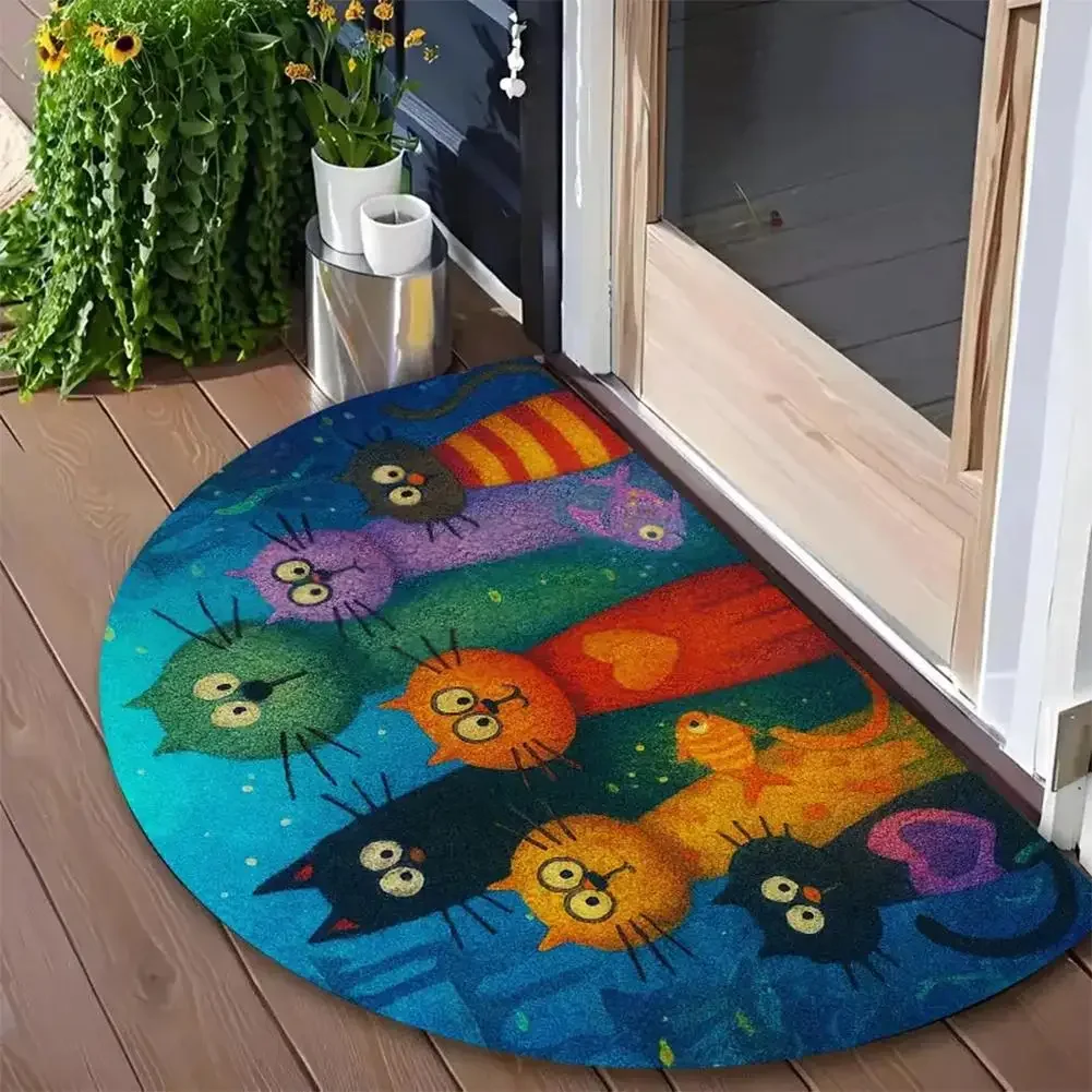 (estilo 20 45x70cm) Tapete De Entrada Semicircular Em Mosaico, Estilo Retrô, Com Formato De Leque.