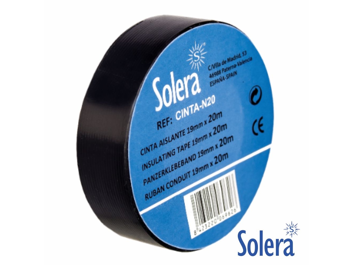 Fita Isoladora Preta 19mm 10m Solera