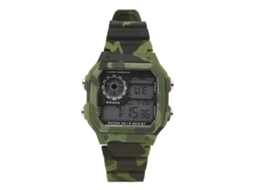 Relógio Digital Multifuncional Luminoso À Prova D'água Para Desportos Ao Ar Livre Camuflagem Verde