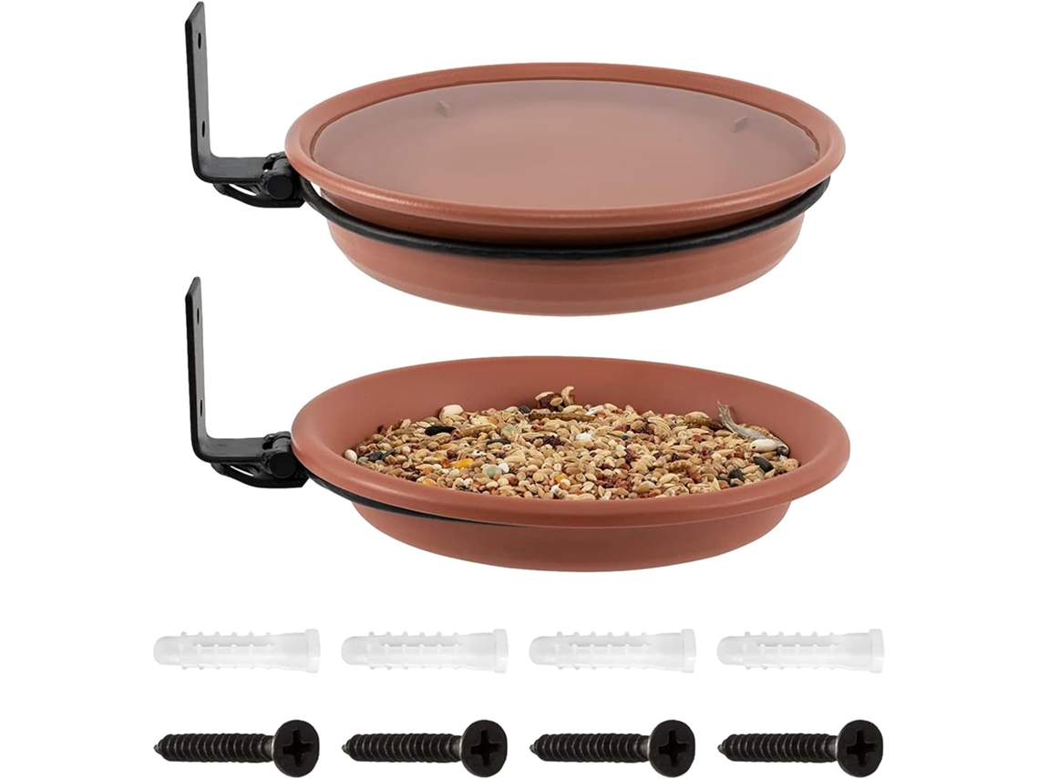 Kit de 2 Bebedouros e Comedouros para Pássaros, Medindo 6,8 X 0,8 Polegadas, Ideais para Pendurar em Varandas, CHABERLU