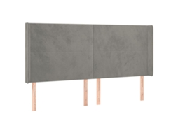 Headboard, Headboards Vidaxl Cinzeto Veludo (163 X 16 X 118/128 Cm)