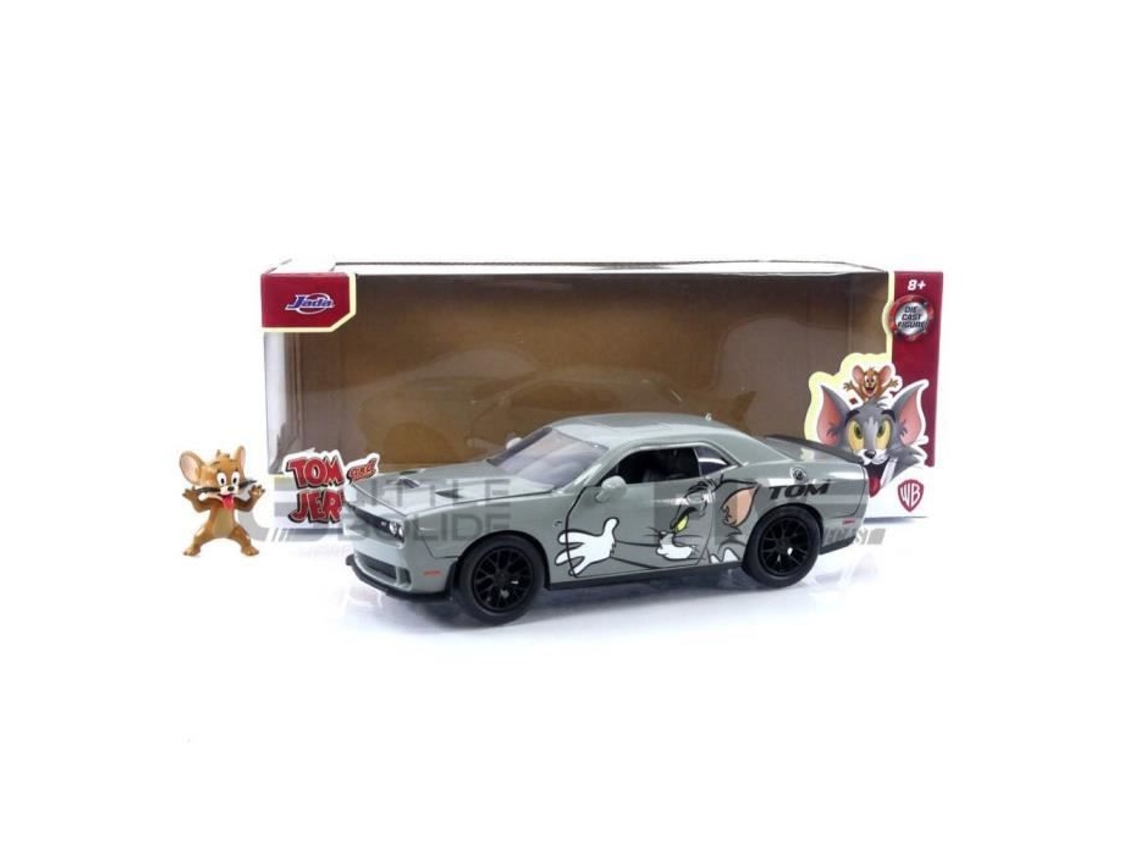 Carro de Coleção em Miniatura JADA TOYS 1/24 Dodge Challenger Hellcat com Figura de Jerry 2015 Cinza 33722S