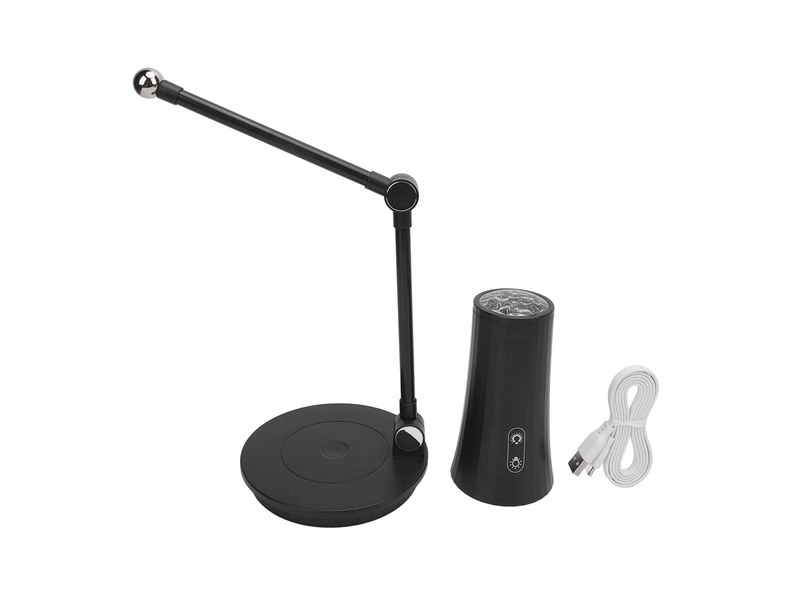 Lâmpada de mesa Led sem fio com controle táctil, 3 temperaturas de cor e projeção rgb | S/MARCA