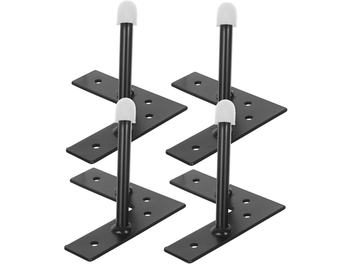 Sewacc Conjunto De 4 Pés Móveis Em Metal Preto Formato V Com Protetores Contra Arranhões, Estilo Grampo De Cabelo, Para