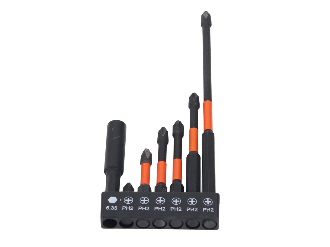 Conjunto De 7 Pontas De Parafusadeira Laxiscreed Com Suporte Magnético Em Aço Resistente Ts2