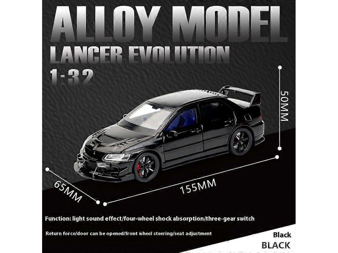 Modelo De Carro Mitsubishi Lancer Evolution 1:32 Em Metal Fundido Com Efeito Sonoroblack Box