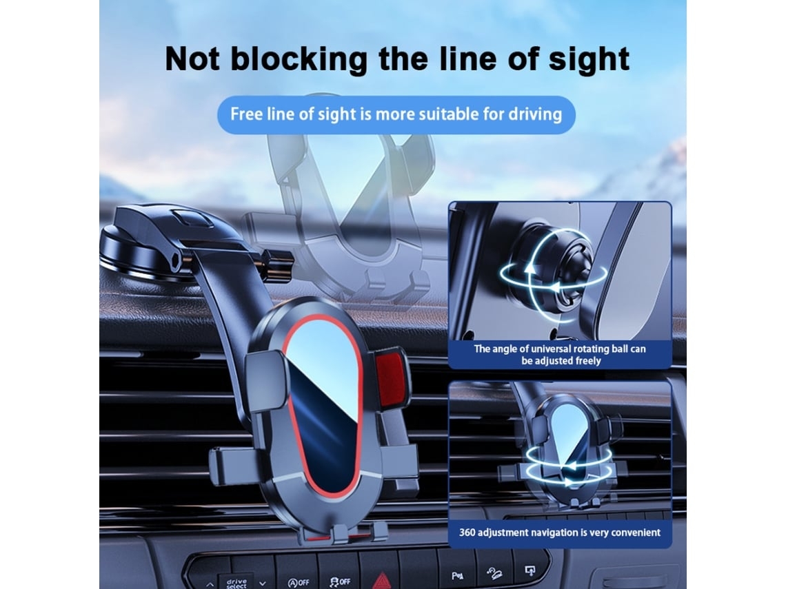 Suporte Carro Párabrisa Todos Smartphones Para Apple Lalamoli Vermelho