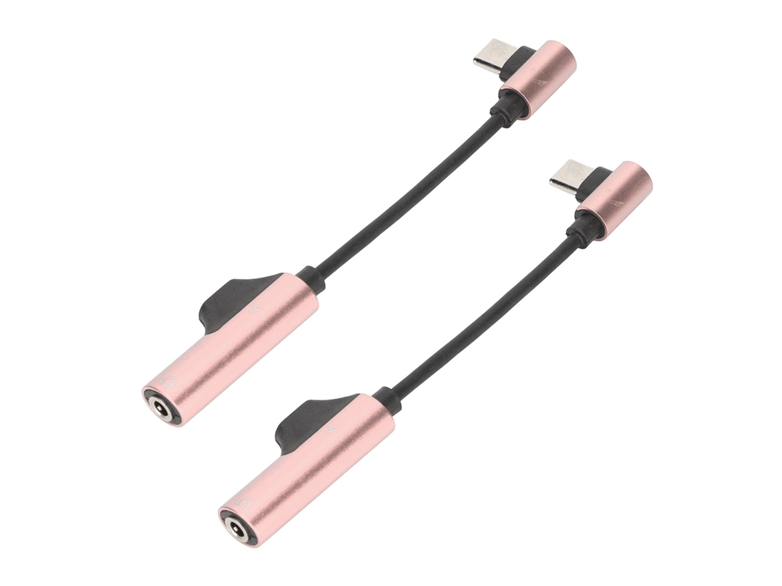 Aetheria 2pcs Adaptador de Fone de Ouvido Type C para 3.5mm com Carregamento 2 em 1 Rosa