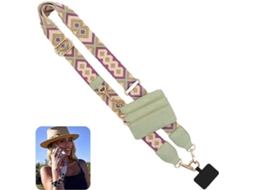 Conjunto Com 1 Alça Para Celular E Bolsa De Armazenamento Com Zíper - Bolsa Transversal Com Alça Para Celular E Clipe - Verde