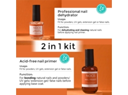 Primer De Unha Sem Ácido (base Coat Sem Ácido) + Capacidade 15ml*2, Fórmula Sem Ácido + Eoocoo