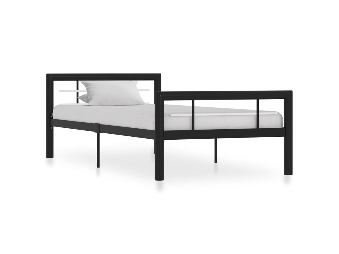 Bed Frame, Bed Frames Vidaxl Preto Metal (100 X 200 Cm)