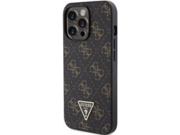Capa Logotipo Triangular para iPhone 14 Pro Max GUESS Rígida Preto
