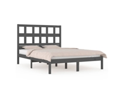Bed Frame, Bed Frames Vidaxl Cinzeto Madeira De Pinho (200 X 200 Cm)
