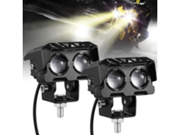 Faróis Auxiliares De Led Para Motocicletas, Faróis De Neblina, Liga De Alumínio Preta, Alta Durabilidade E Ampla