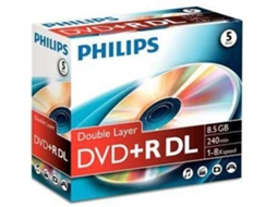 DVD Virgem PHILIPS 8.5 Gb Dvd+R Dl (1 Unidade)