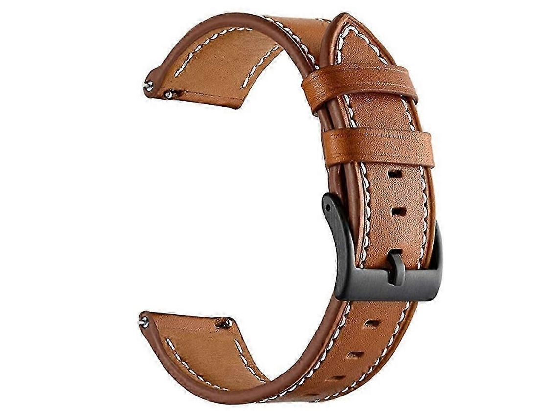 Pulseira De Couro Genuíno Com Costura Para Garmin Forerunner 265/255 22 Mm Jkw Olysi Shop