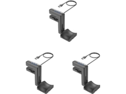 Conjunto De 3 Suportes Para Fones Ouvido Instalação Sob A Pia Com Carregador Usb Acessórios Jogos Pc