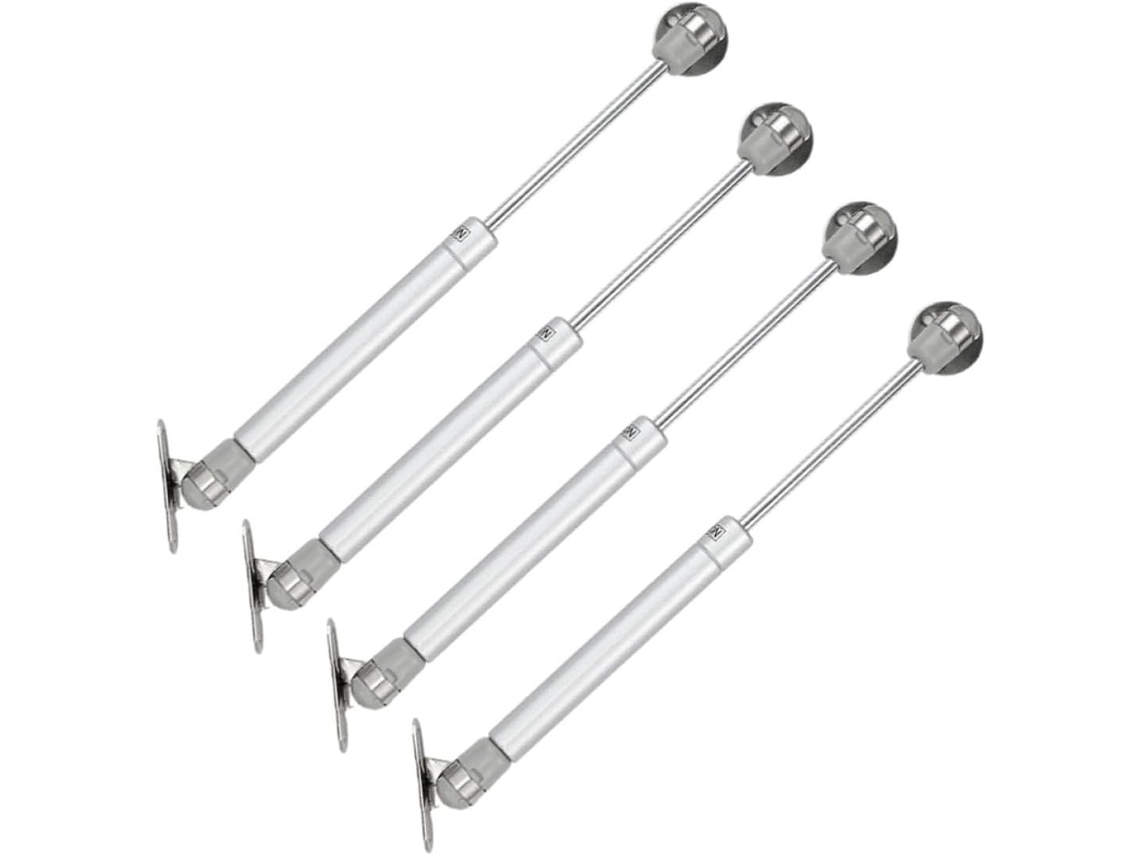 Conjunto De 4 Dobradiças Hidráulicas A Gás Para Portas Armário, Em Ferro, Plástico E Borracha, Cor Prata, Com Haste De
