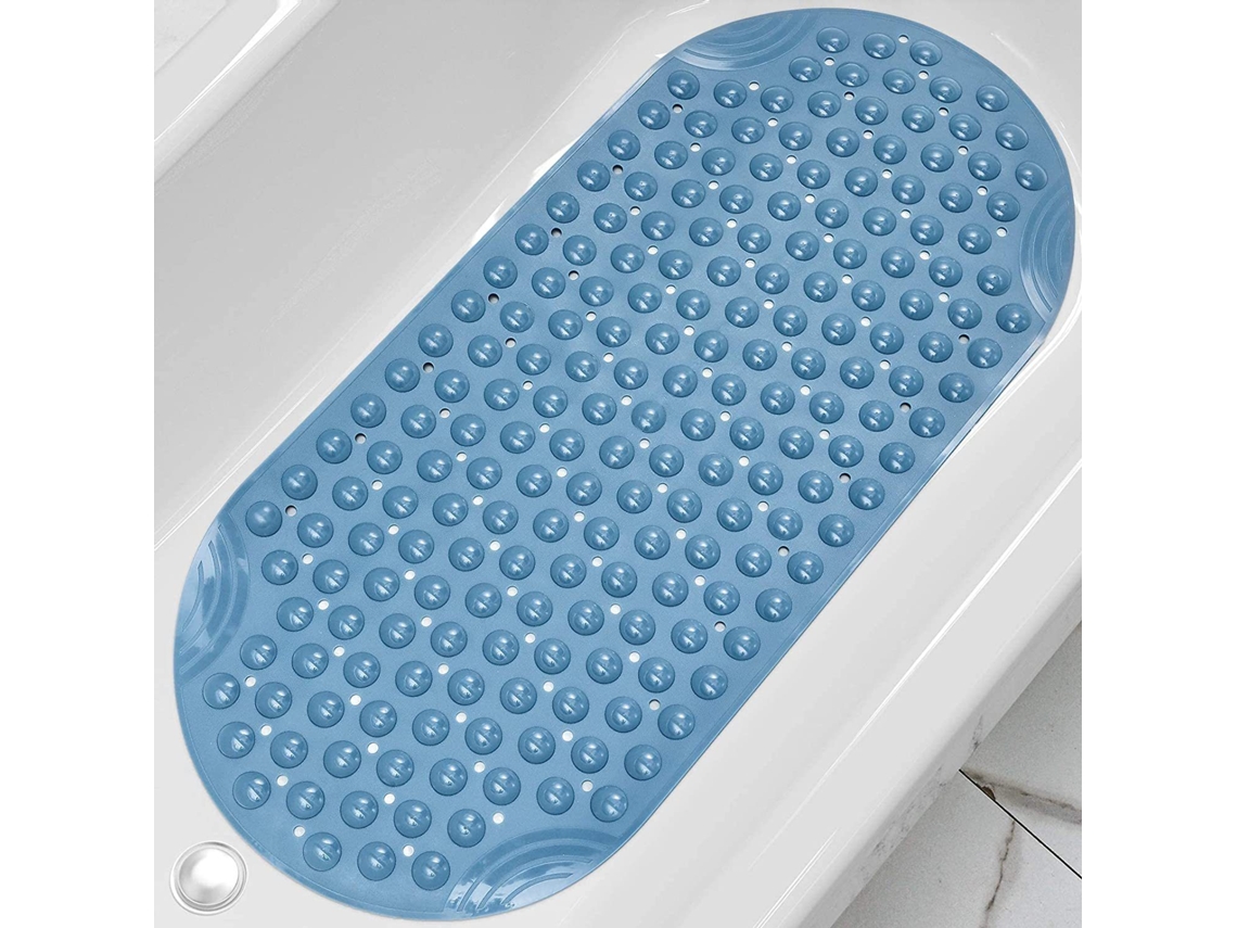 HEXINYIGJLY Tapete Antiderrapante para Banho 88x40cm Azul