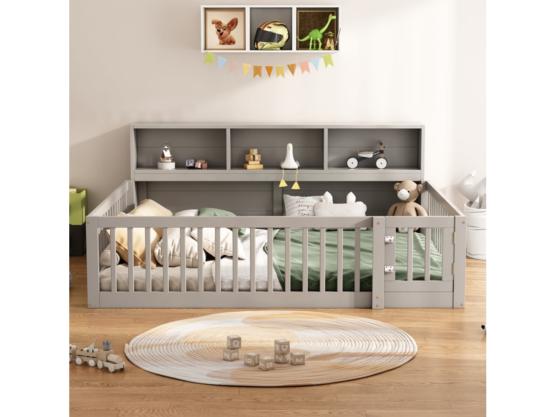 Sofá cama 90x190 cm em veludo com compartimento e led KOMHTOM