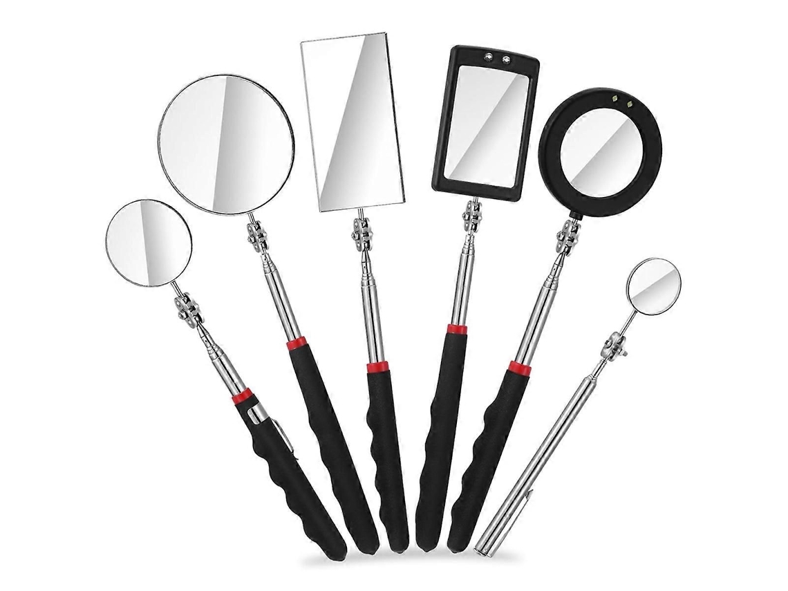 Kit Com 6 Espelhos Retráteis De Inspeção Com Led