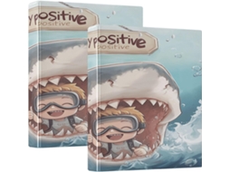Pasta Escolar Com Estampa De Tubarão Fofo E Mensagem Positiva 3, 8cm 1, 5 Polegadas, Argolas Redondas Com Capa De Bolso
