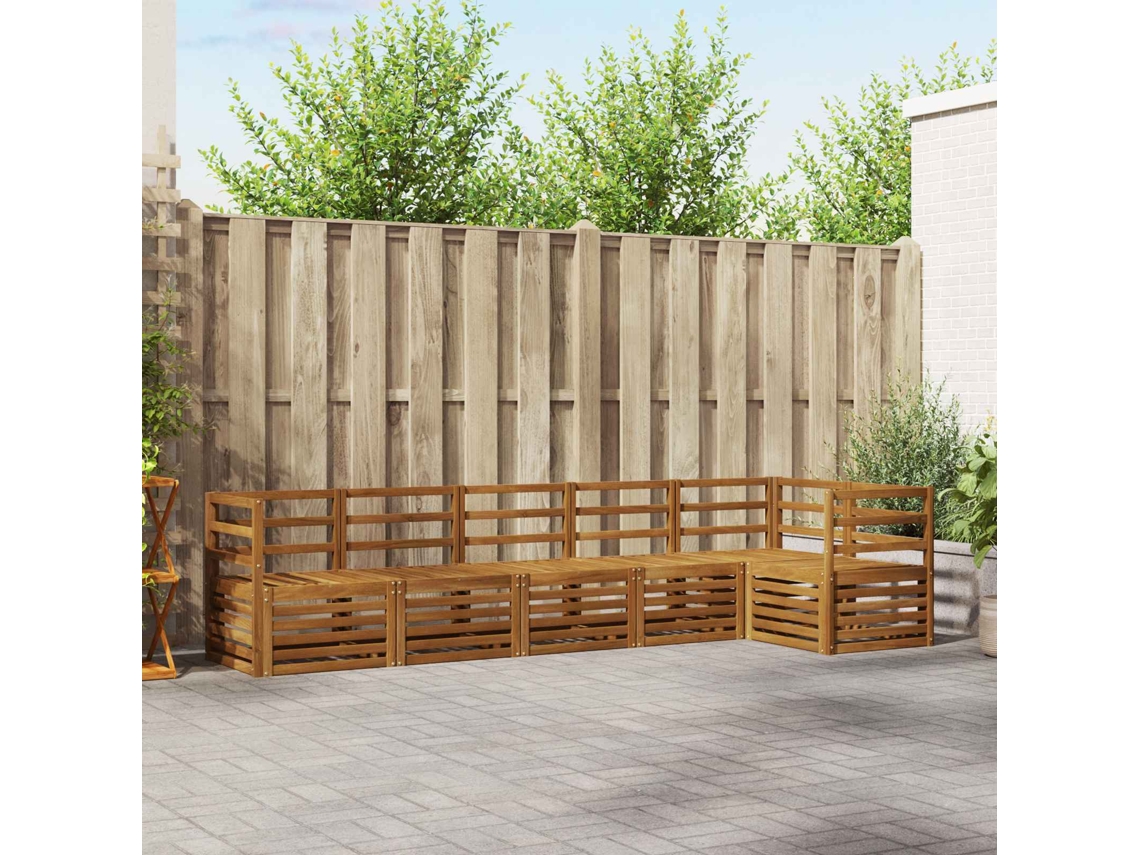 Vidaxl Conjunto De Sofás Para Exterior 6 Unid. Natural Poliéster