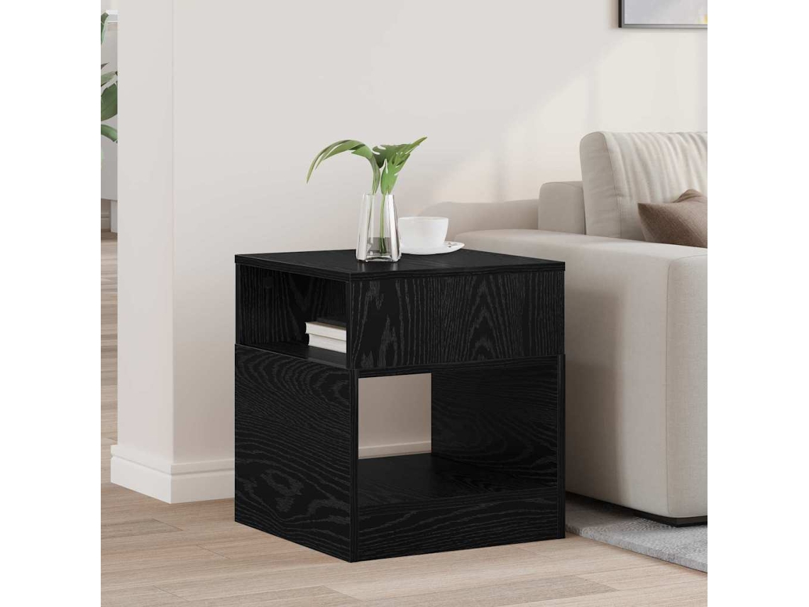 Vidaxl Mesa De Apoio Carvalho Preto 40,5 X 40 X 45 Cm