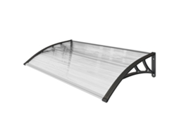 Cobertura Para Portas E Janelas 110x60 Cm Com Painéis De Policarbonato E Barra De Alumínio Transparente