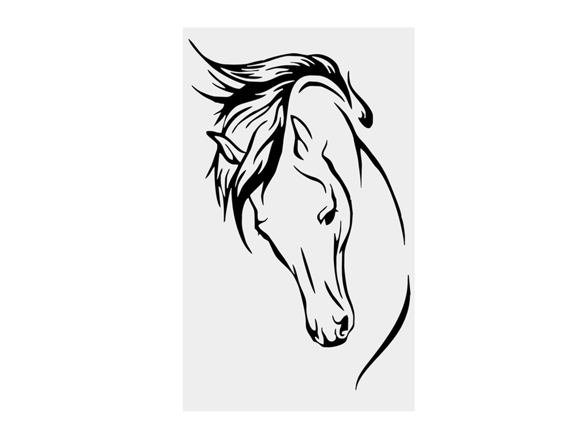 Calcomanía De Pared De Caballo En Pvc Negro Vinilo Arte Decorativo Removable Para Hogar Y Estudio